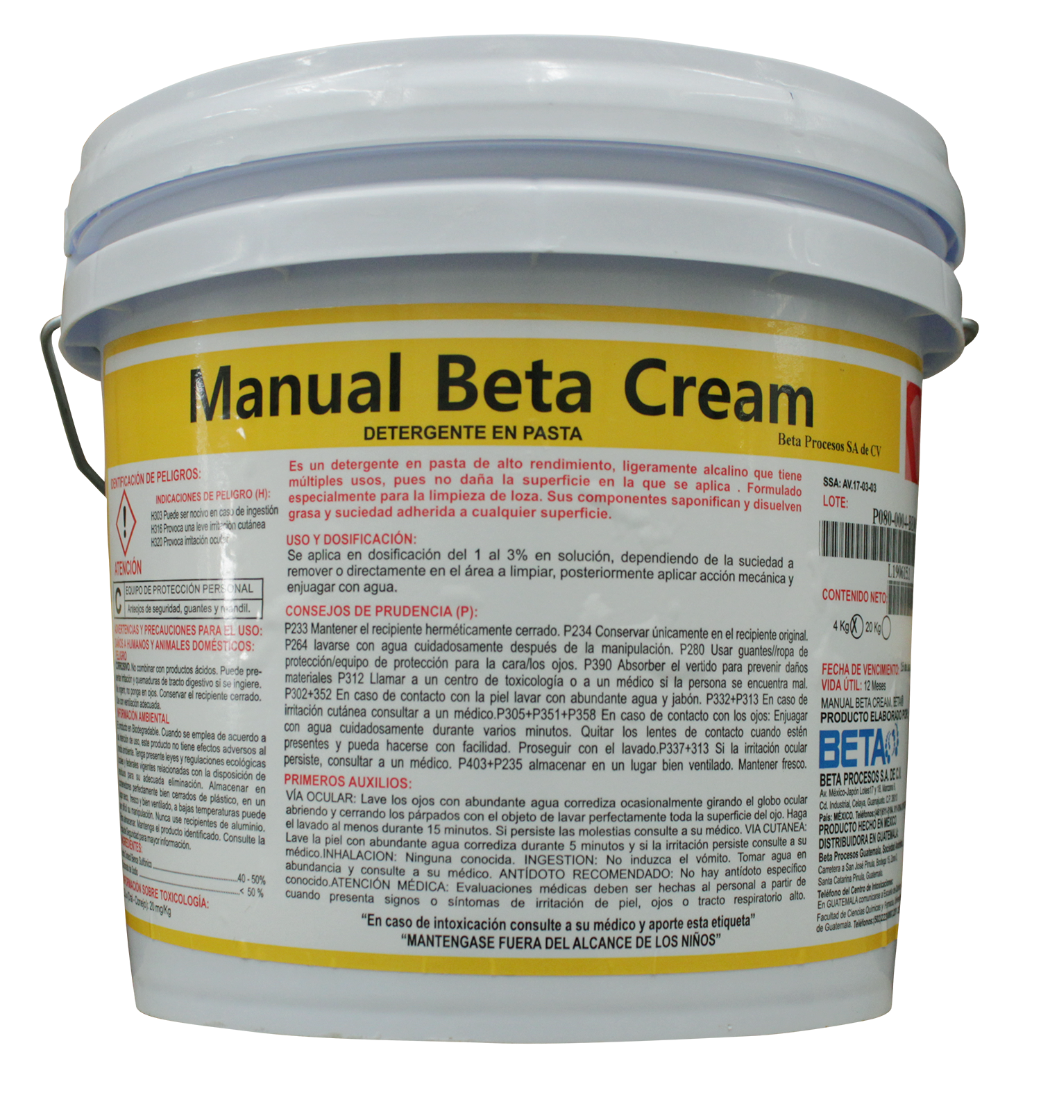 Shell Betta Cream Detergente en Pasta Manual Beta Cream – BETA PROCESOS